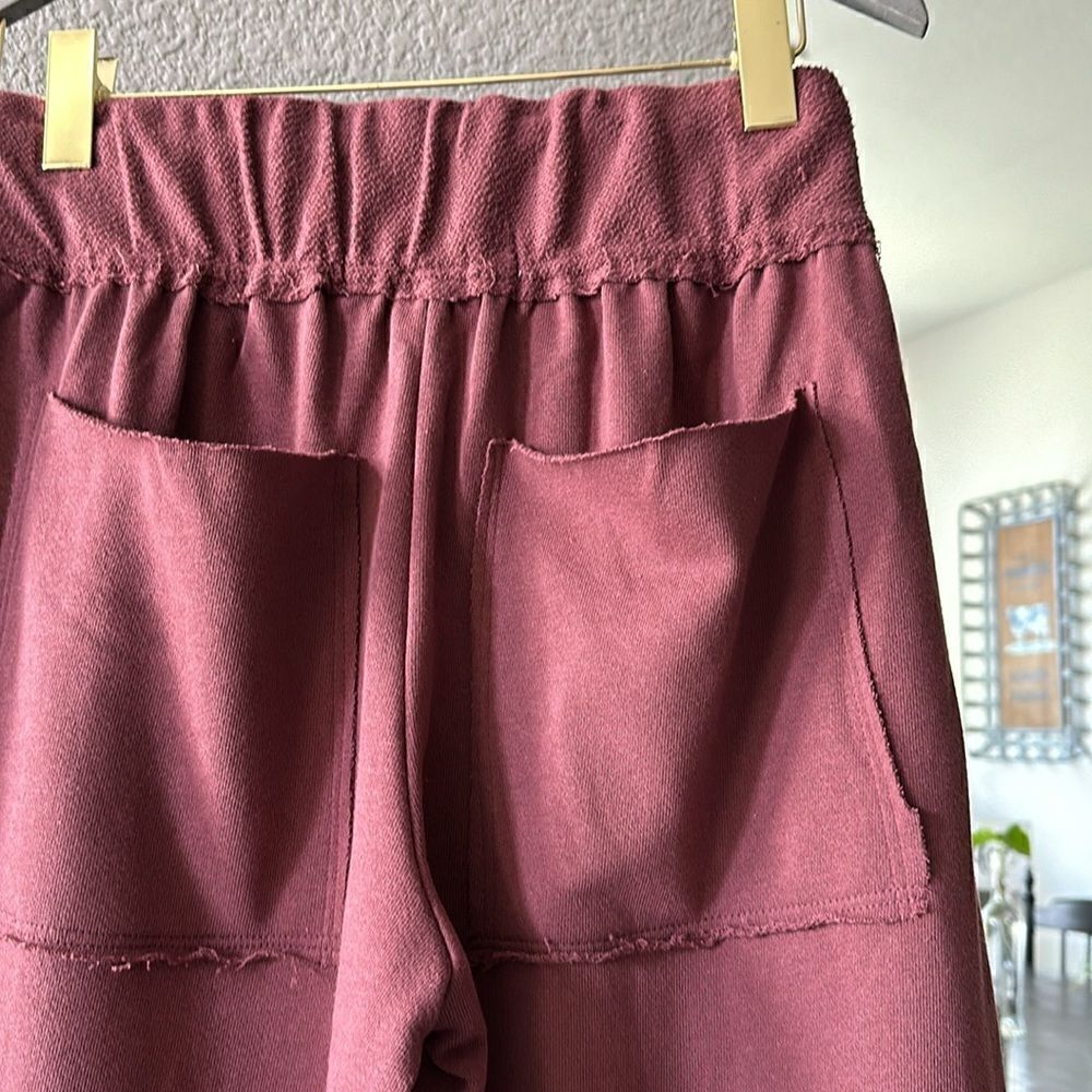 NWOT Free People Beach Essential Gaucho Pants Brown Mid Rise Cropped Wide Leg S - Picture 6 of 8
